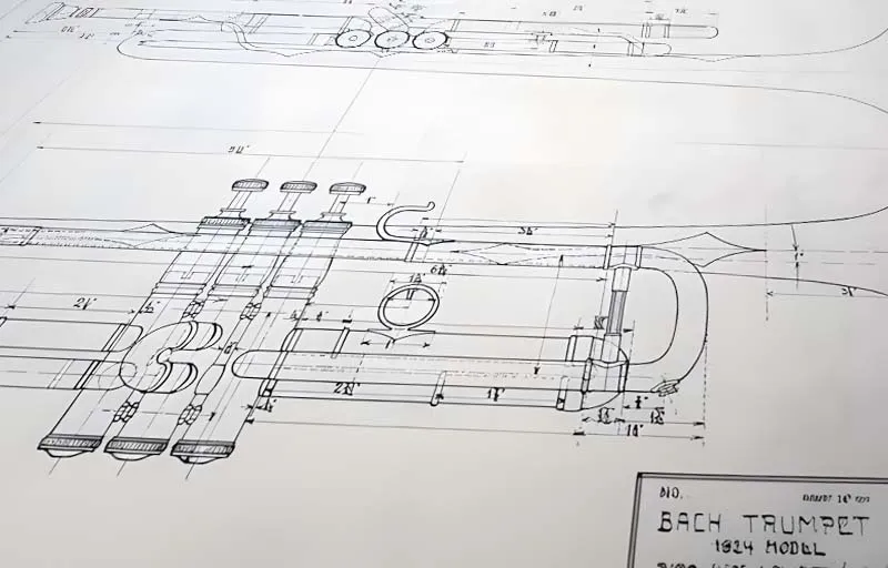 Bach Model 1924 Engineering Specification Blueprint
